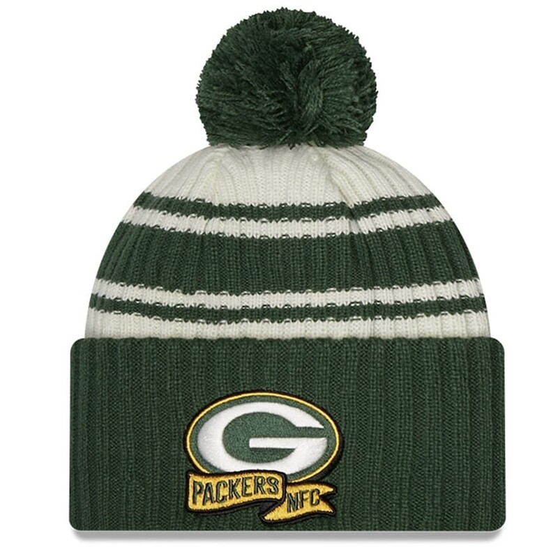Green Bay Packers Men’s New Era Sideline Cuffed Pom Knit Hat