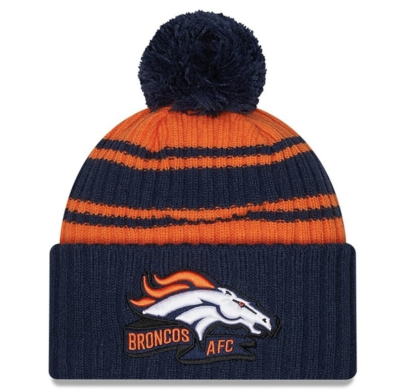 Denver Broncos Men’s New Era Sideline Cuffed Pom Knit Hat