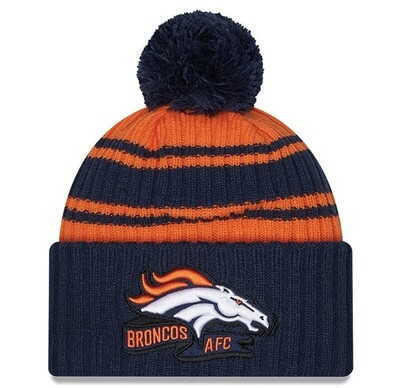 Denver Broncos Men’s New Era Sideline Cuffed Pom Knit Hat