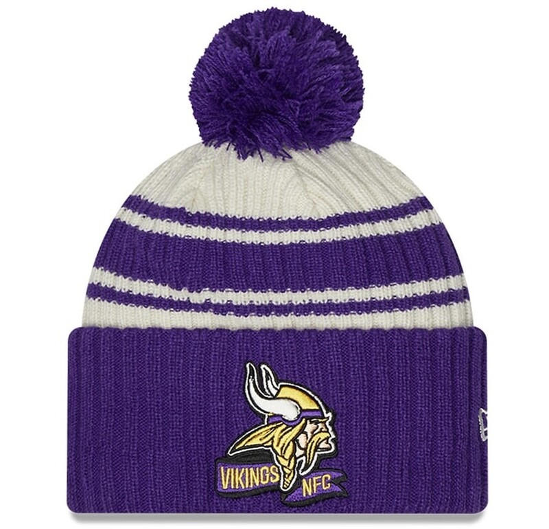 Minnesota Vikings Men’s New Era Sideline Cuffed Pom Knit Hat