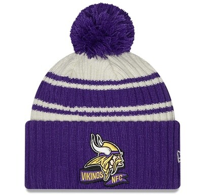 Minnesota Vikings Men’s New Era Sideline Cuffed Pom Knit Hat