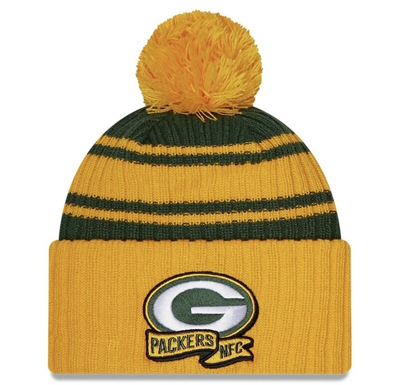 Green Bay Packers Men’s New Era Sideline Cuffed Pom Knit Hat