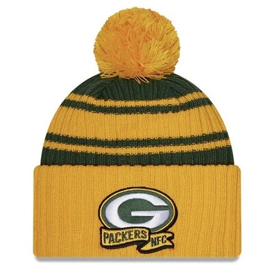 Green Bay Packers Men’s New Era Sideline Cuffed Pom Knit Hat Green Bay Packers Men’s New Era Sideline Cuffed Pom Knit Hat