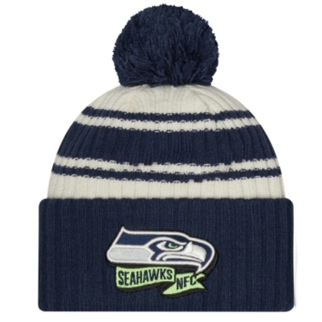 Seattle Seahawks Men’s New Era Sideline Cuffed Pom Knit Hat