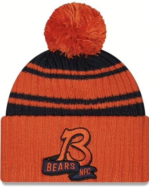 Chicago Bears Men’s New Era Sideline Cuffed Pom Knit Hat