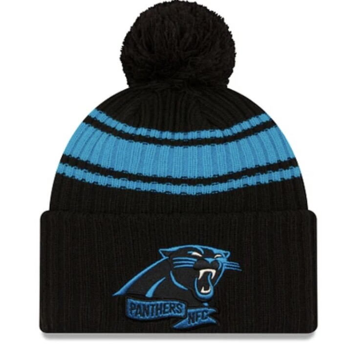 Carolina Panthers Men’s New Era Sideline Cuffed Pom Knit Hat