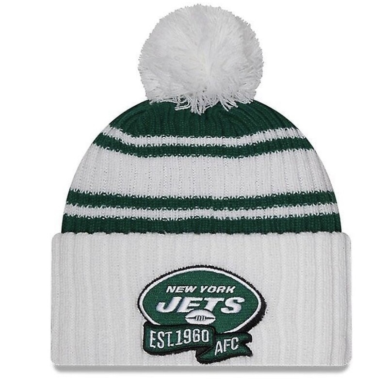 New York Jets Men’s New Era Sideline Cuffed Pom Knit Hat