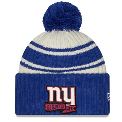 New York Giants Men’s New Era Sideline Cuffed Pom Knit Hat