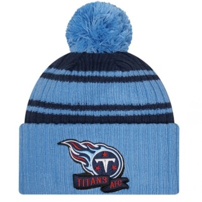 Tennessee Titans Men’s New Era Sideline Cuffed Pom Knit Hat