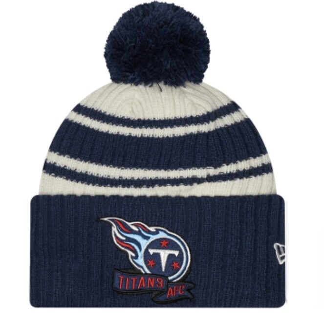Tennessee Titans Men’s New Era Sideline Cuffed Pom Knit Hat