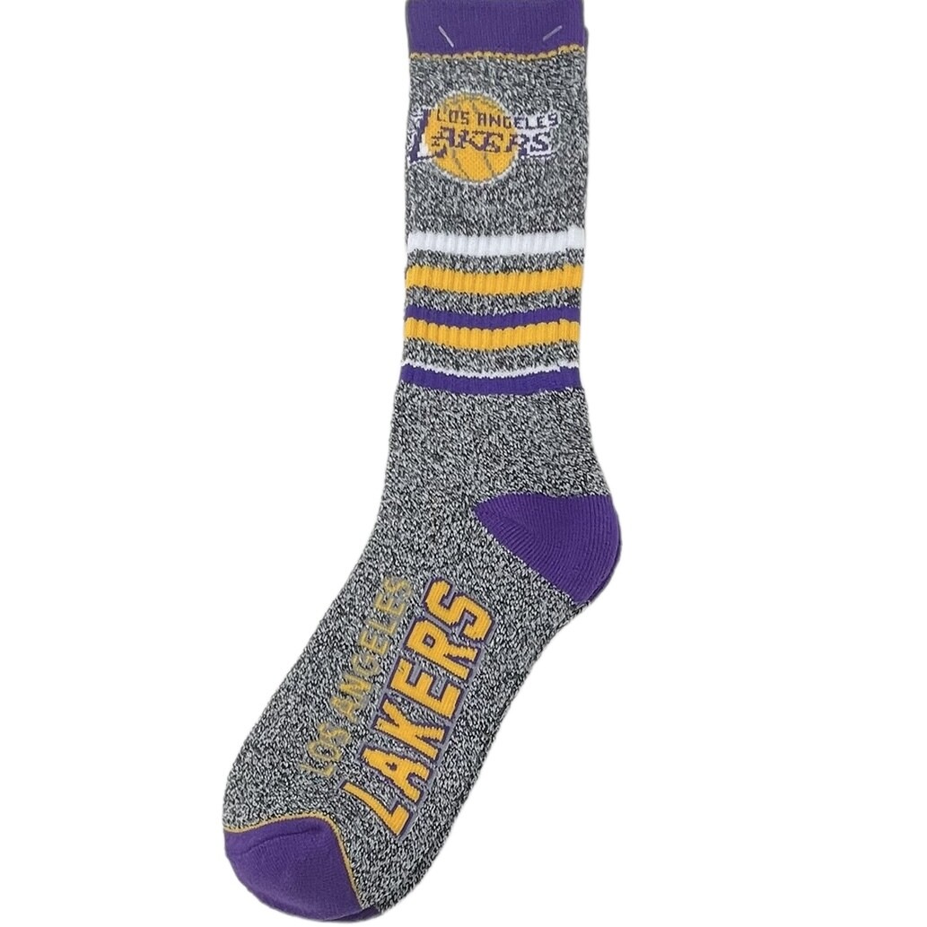 Los Angeles Lakers Adult 5-Star Marbled Socks