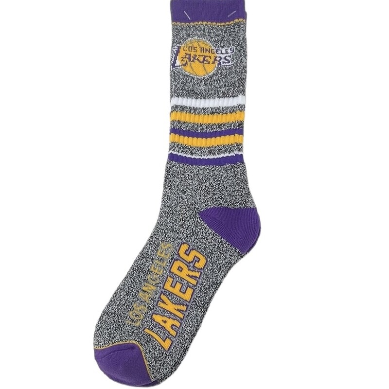 Los Angeles Lakers Adult 5-Star Marbled Socks