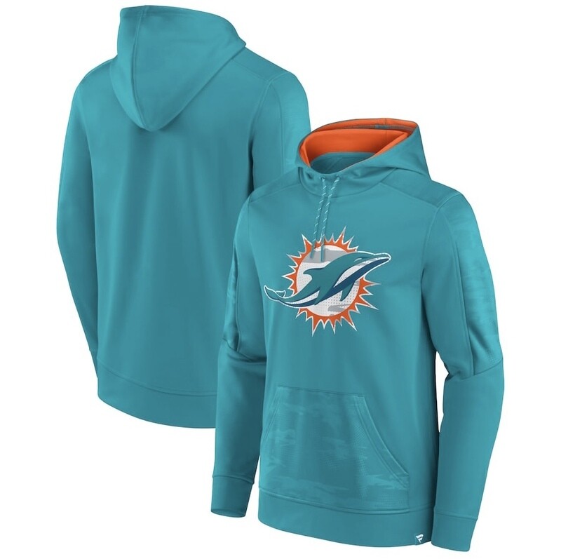 Miami Dolphins Men’s Fanatics Aqua On The Ball Pullover Hoodie