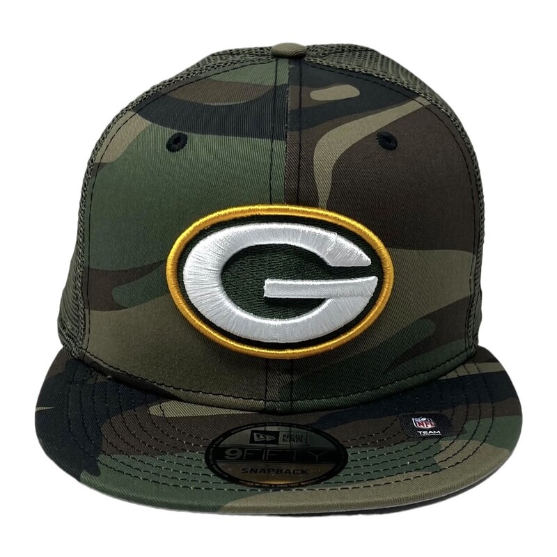 Green Bay Packers Men's Camo New Era 9Fifty Trucker Snapback Hat