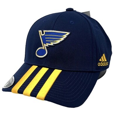 St. Louis Blues Men's Striped Adidas Adjustable Hat
