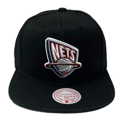 NWOT New Jersey Nets NBA Gray Blue Mitchell & Ness Fitted Hat Cap Size 7  1/8 New