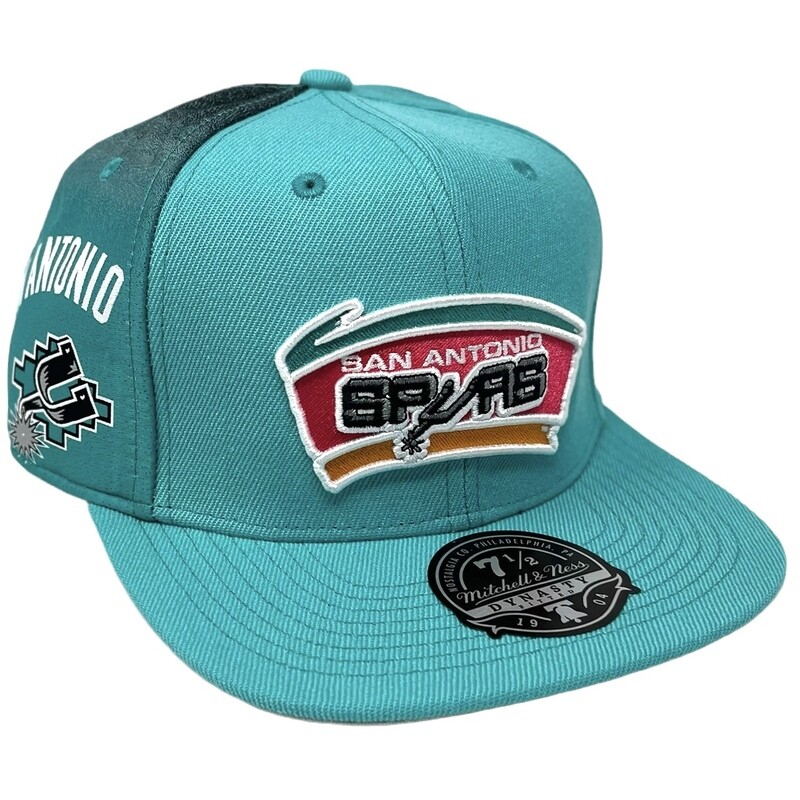 San Antonio Spurs Men’s NBA Tapestry Mitchell & Ness Fitted Hat
