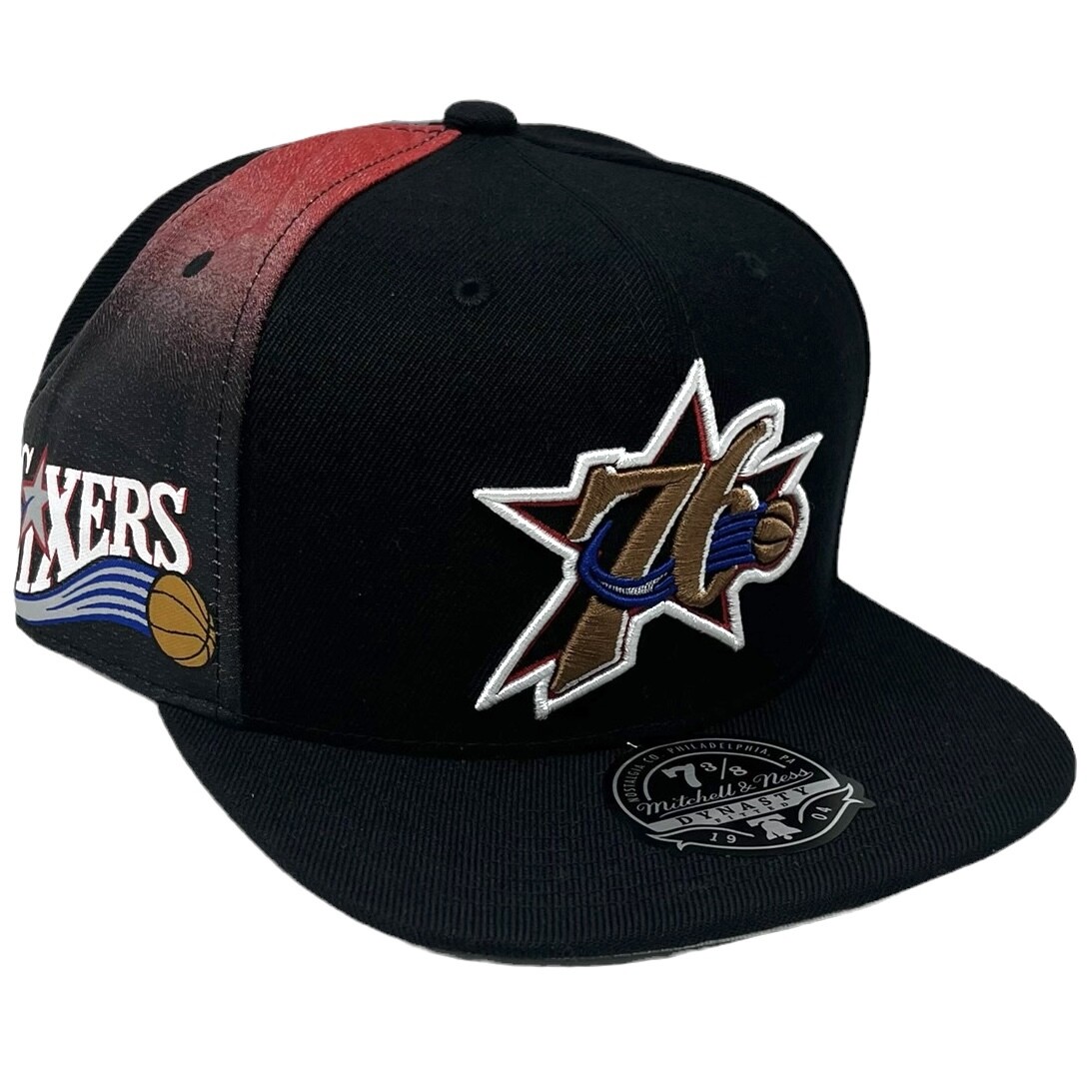 Philadelphia 76ers Men’s NBA Tapestry Mitchell & Ness Fitted Hat