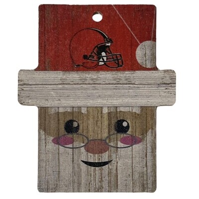 Cleveland Browns Christmas Wood Santa Ornament Cleveland Browns Christmas Wood Santa Ornament