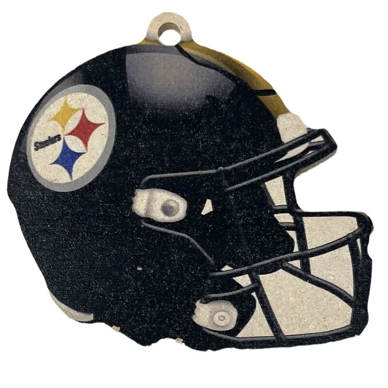 Pittsburgh Steelers Christmas Wood Logo Helmet Ornament