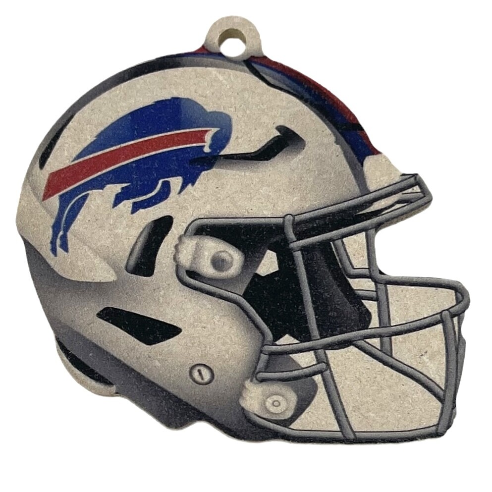 Buffalo Bills Christmas Wood Logo Helmet Ornament