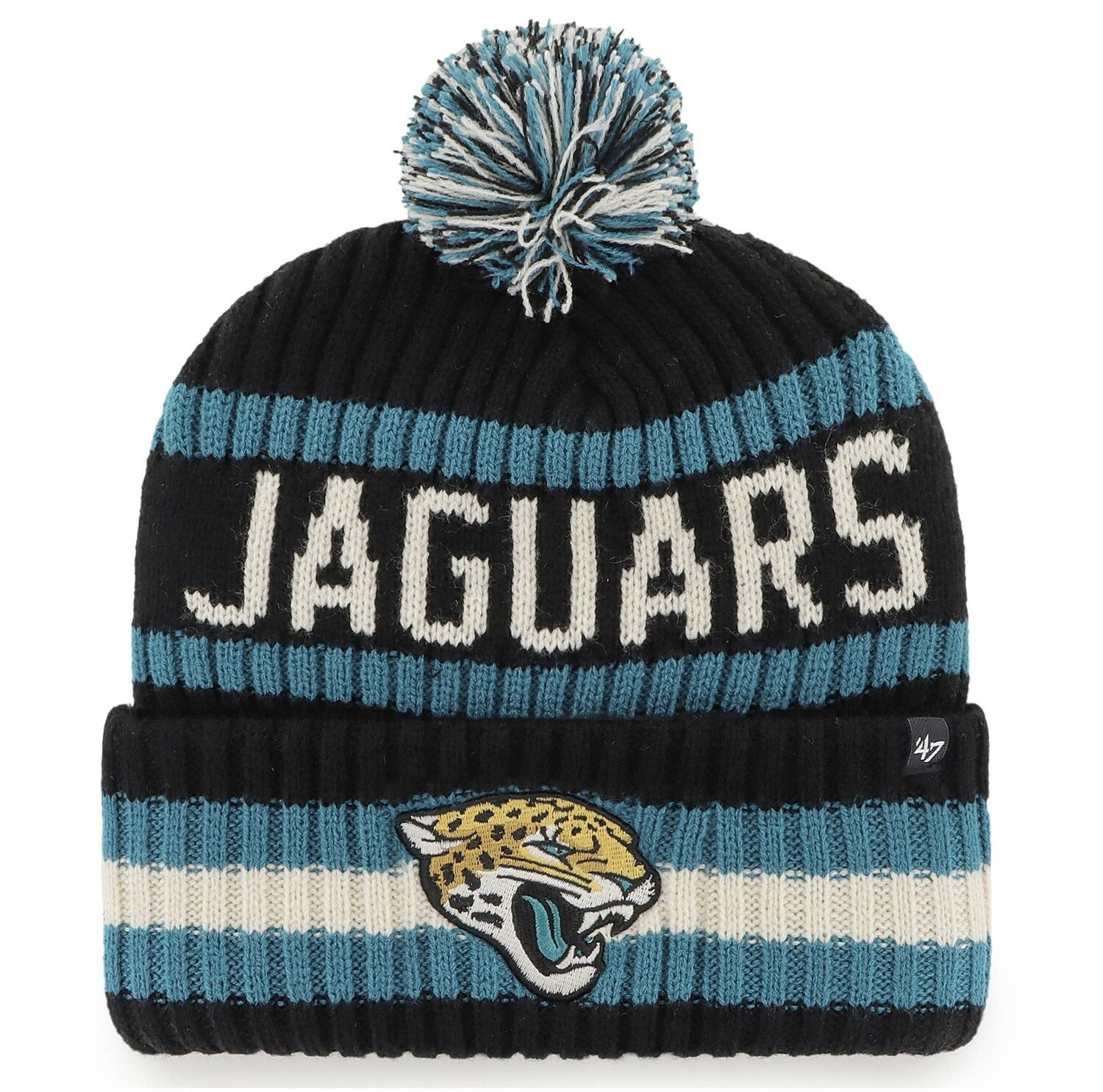 Jacksonville Jaguars 47 Bering Cuffed Pom Knit Hat