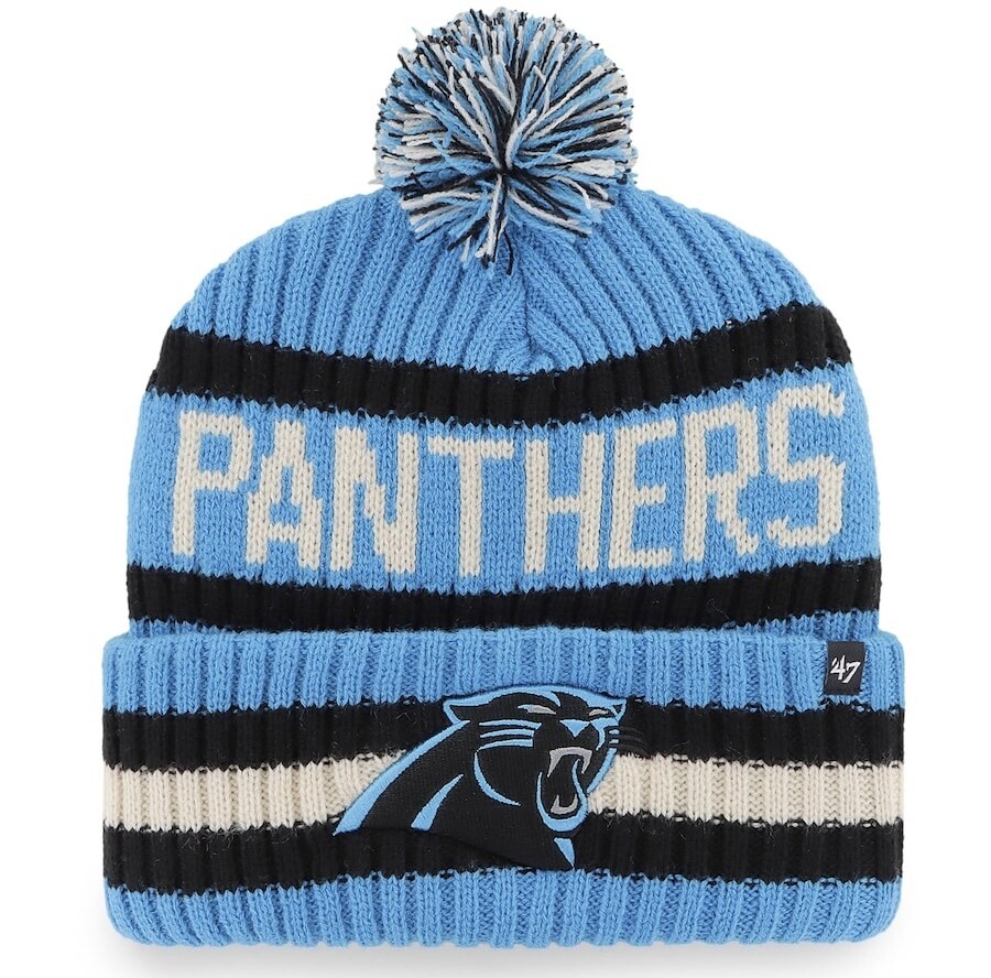 Carolina Panthers Men’s 47 Bering Cuffed Pom Knit Hat