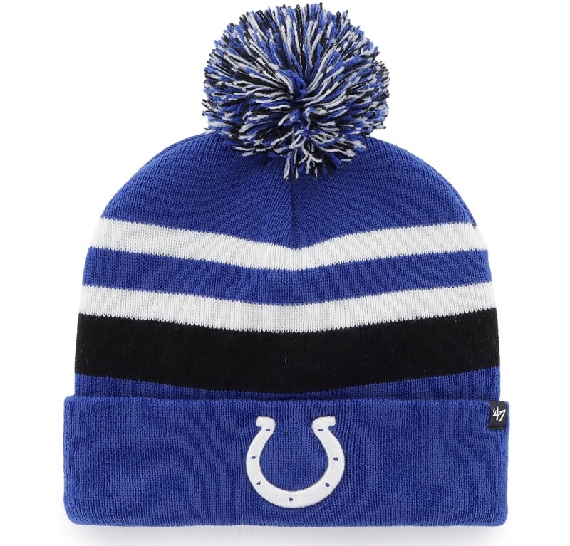 Indianapolis Colts Men's 47 Brand State Line Cuffed Pom Knit Hat
