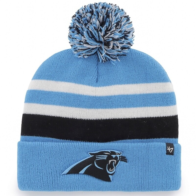 Carolina Panthers Men's 47 Brand State Line Cuffed Pom Knit Hat