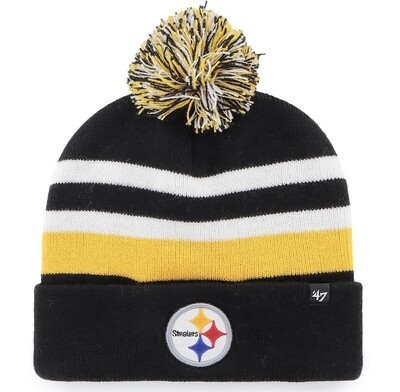 Pittsburgh Steelers Men's 47 Brand State Line Cuffed Pom Knit Hat