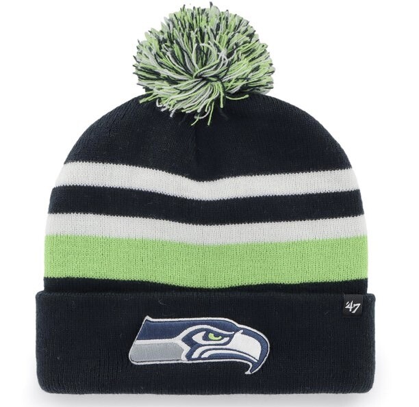 Seattle Seahawks Men's 47 Brand State Line Cuffed Pom Knit Hat