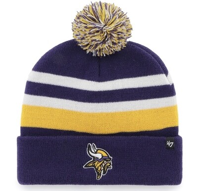 Minnesota Vikings Men's 47 Brand State Line Cuffed Pom Knit Hat