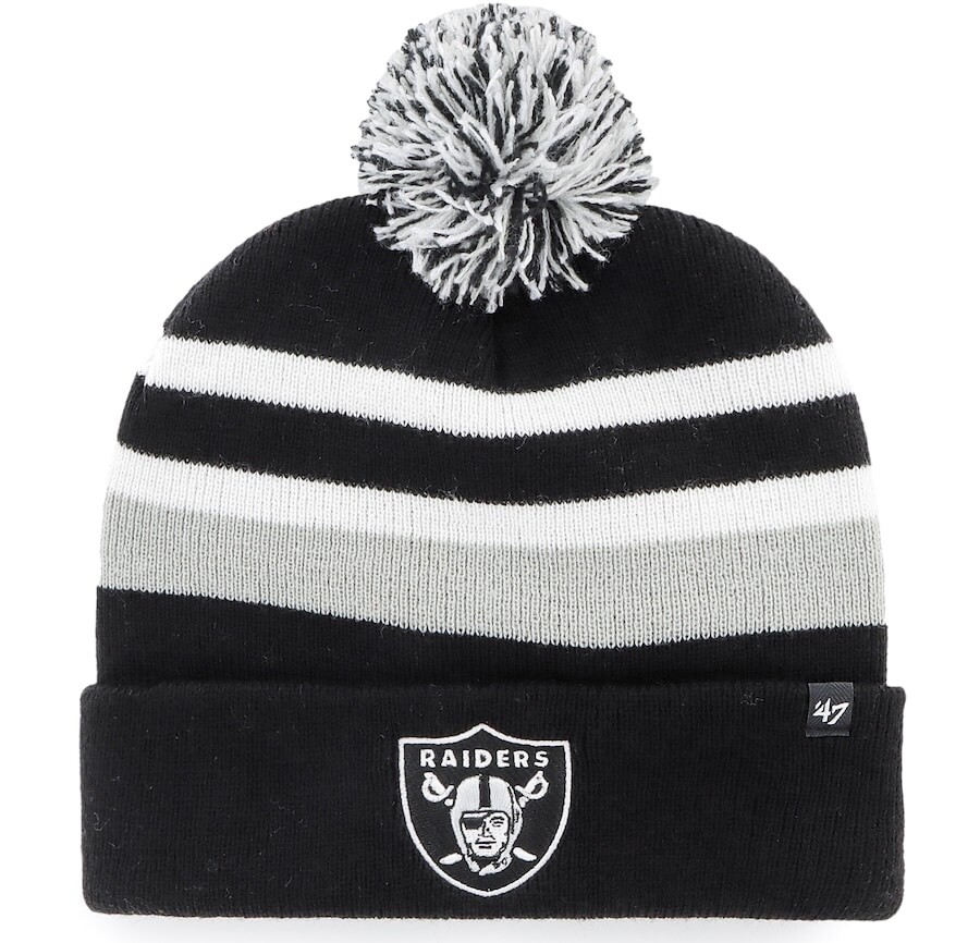 Las Vegas Raiders Men's 47 Brand State Line Cuffed Pom Knit Hat