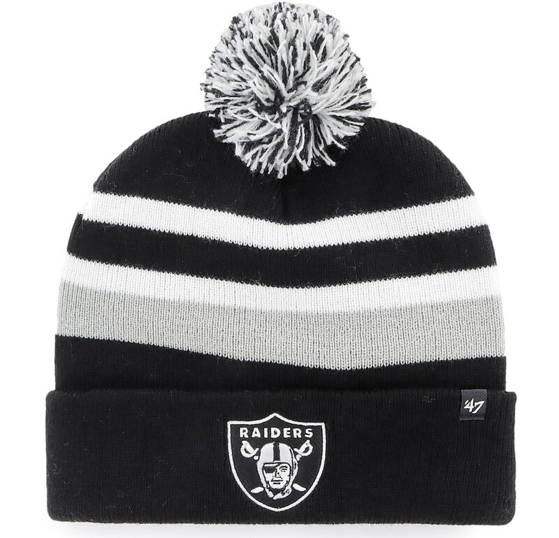 Las Vegas Raiders Men's 47 Brand State Line Cuffed Pom Knit Hat