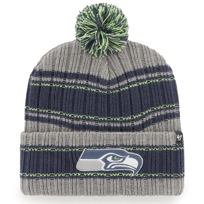 Seattle Seahawks Men's 47 Graphite Rexford Cuffed Pom Knit Hat Seattle Seahawks Men's 47 Graphite Rexford Cuffed Pom Knit Hat