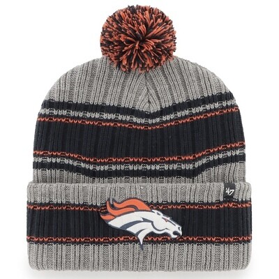 Denver Broncos Men's 47 Graphite Rexford Cuffed Pom Knit Hat Denver Broncos Men's 47 Graphite Rexford Cuffed Pom Knit Hat