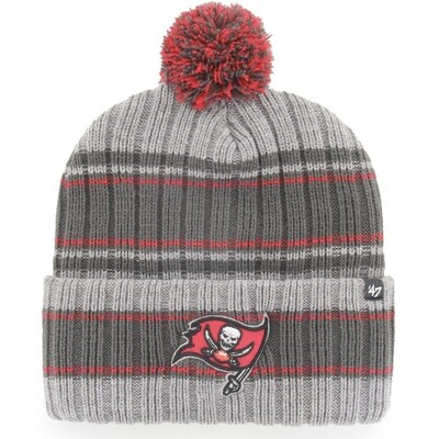 Tampa Bay Buccaneers Men's 47 Graphite Rexford Cuffed Pom Knit Hat Tampa Bay Buccaneers Men's 47 Graphite Rexford Cuffed Pom Knit Hat