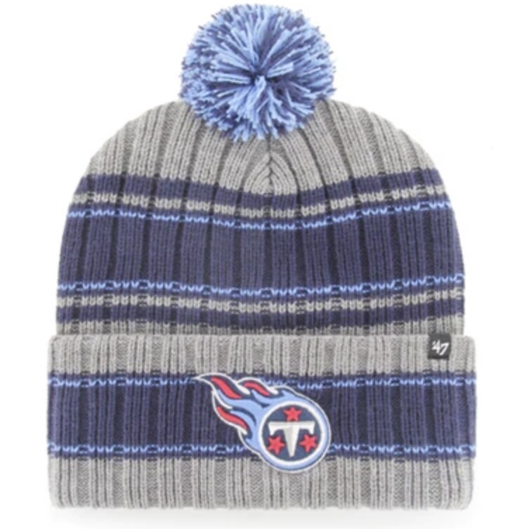 Tennessee Titans Men's 47 Graphite Rexford Cuffed Pom Knit Hat