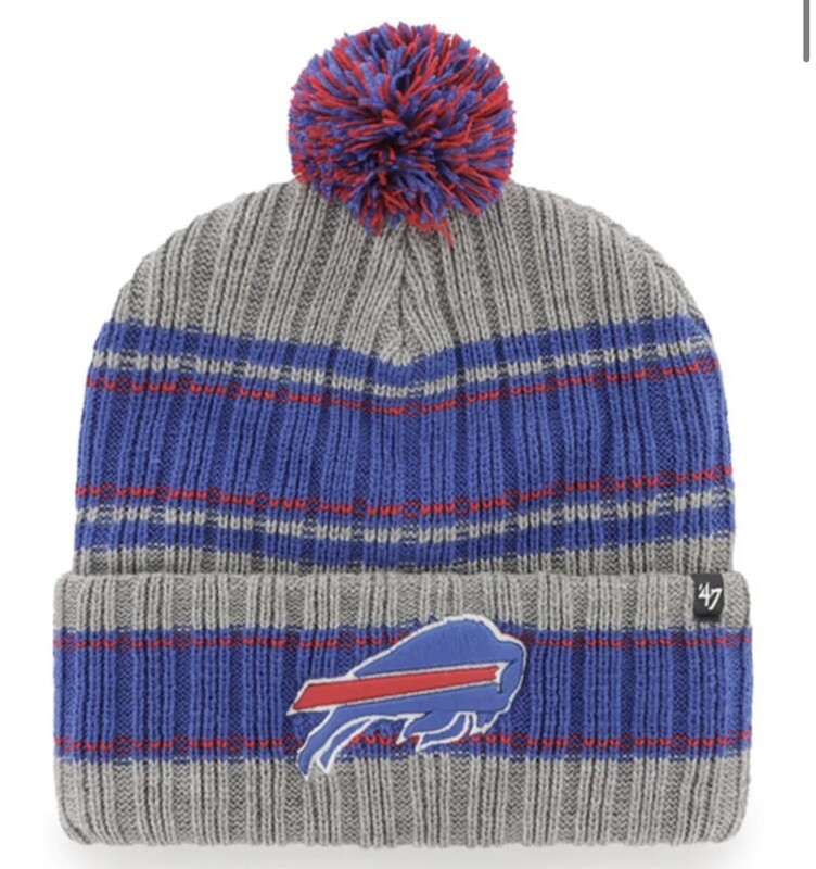 Buffalo Bills Men's 47 Graphite Rexford Cuffed Pom Knit Hat