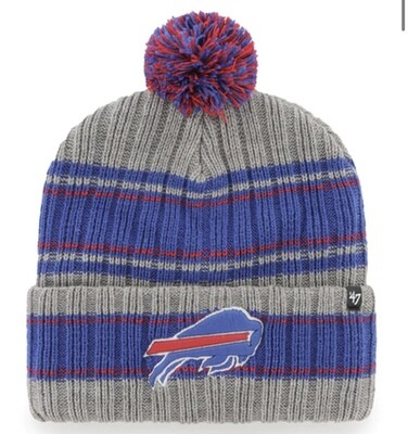 Buffalo Bills Men's 47 Graphite Rexford Cuffed Pom Knit Hat