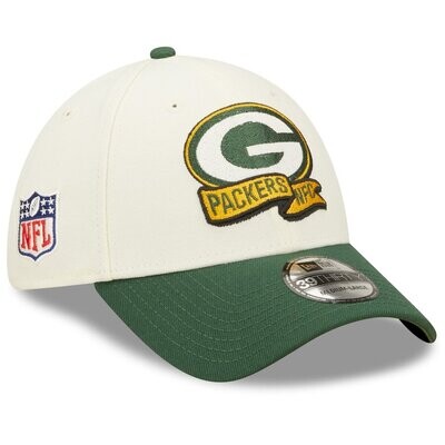 Green Bay Packers Men’s Cream New Era 39Thirty  Sideline Official Coach Flex Fit Hat