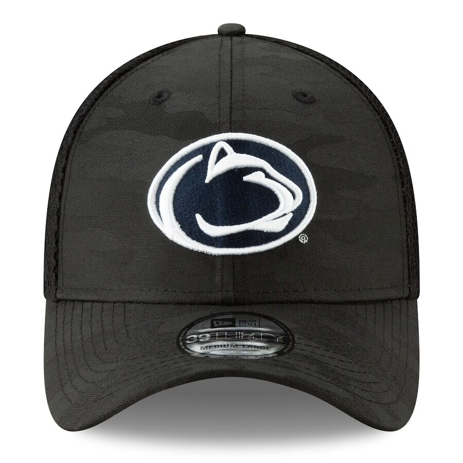 Penn State Nittany Lions Men's Black Camo New Era 39Thirty Flex Fit Hat