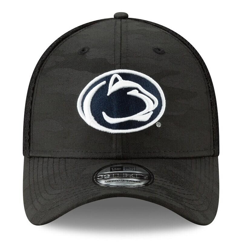 Penn State Nittany Lions Men's Black Camo New Era 39Thirty Flex Fit Hat