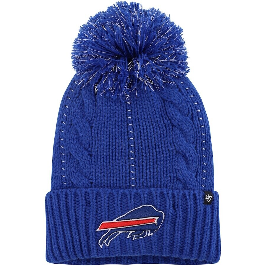 Buffalo Bills Women's 47 Brand Bauble Royal Cuffed Pom Knit Hat