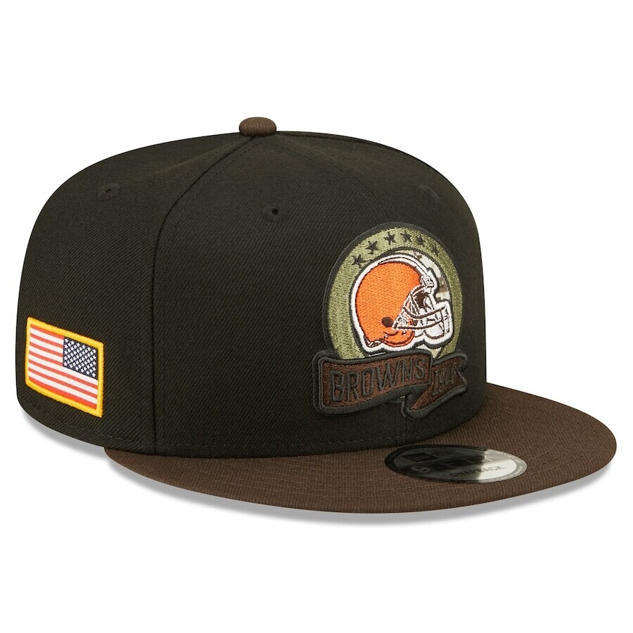 Cleveland Browns Men’s New Era Black/Brown Salute To Service 9FIFTY Snapback Hat