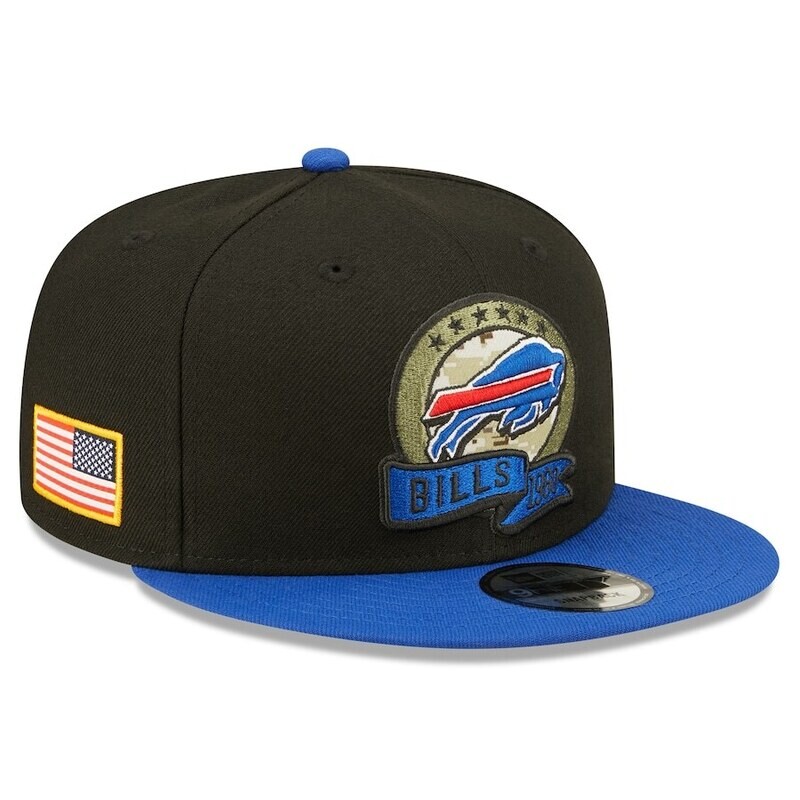 Buffalo Bill Men's New Era Black/Royal Salute To Service 9FIFTY Snapback Hat