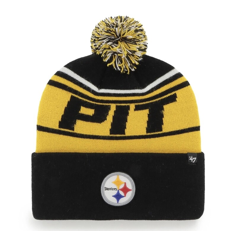 Pittsburgh Steelers Men’s 47 Stylus Cuffed Pom Knit Hat