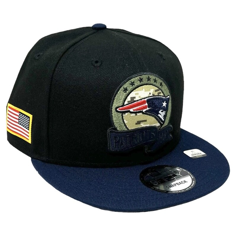 New England Patriots Men's New Era Black/Blue Salute To Service 9FIFTY Snapback Hat New England Patriots Men's New Era Black/Blue Salute To Service 9FIFTY Snapback Hat