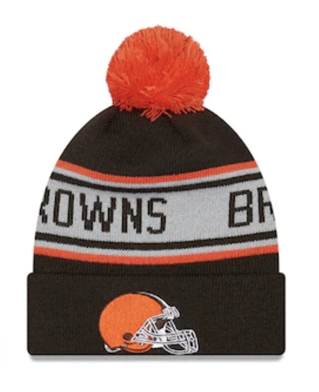 Cleveland Browns Men's New Era Cuffed Pom Repeat Knit Hat