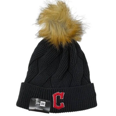 Cleveland Guardians Women’s New Era Luxe Snowy Cuffed Pom Knit Hat